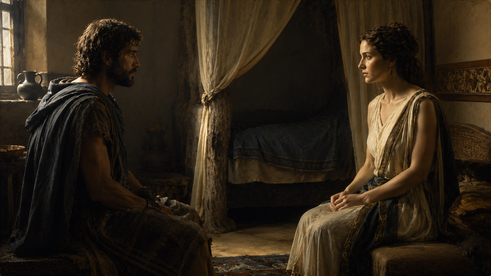 Penelope and Odysseus reunited
