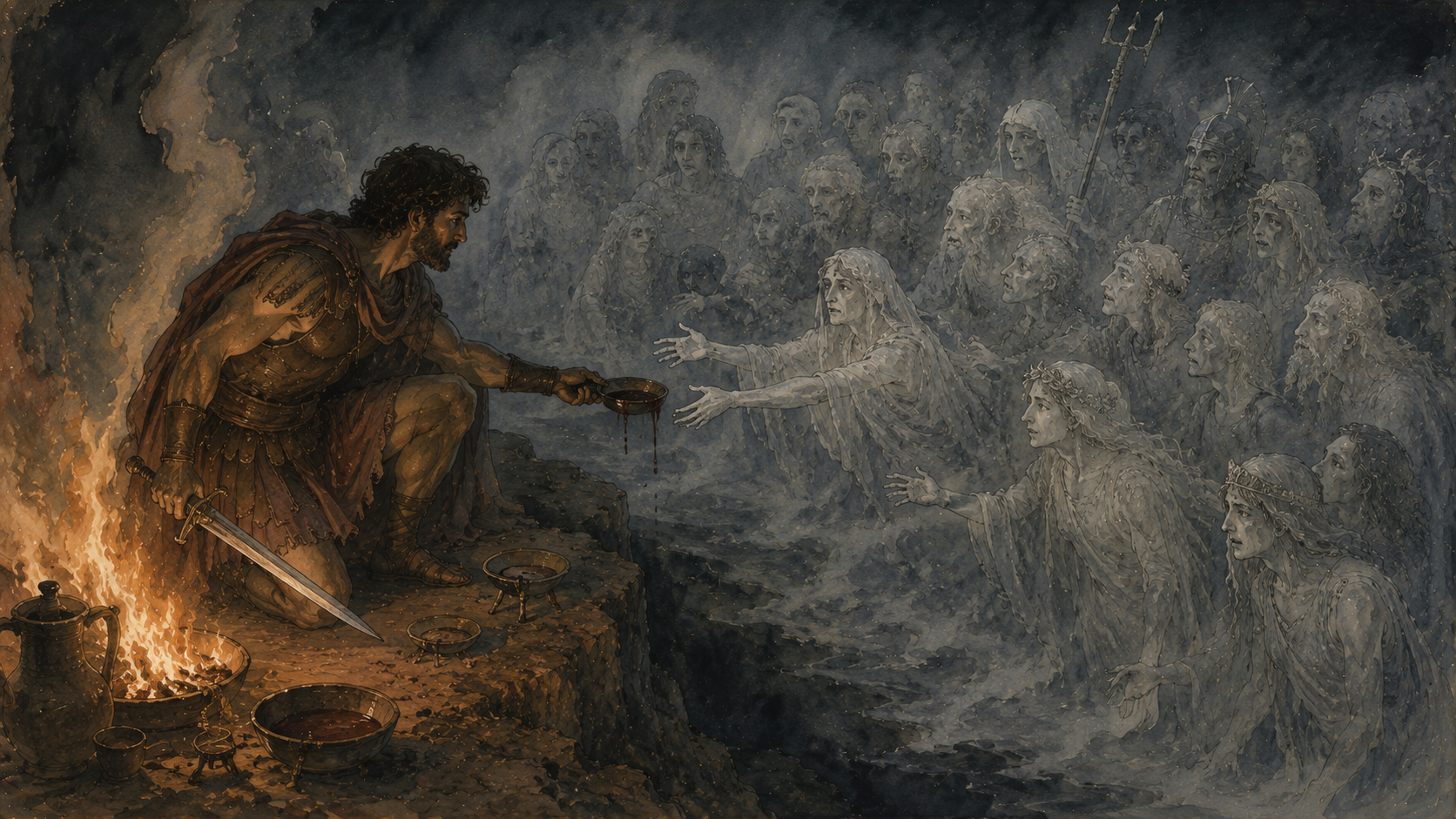 Odysseus among the shades of the dead